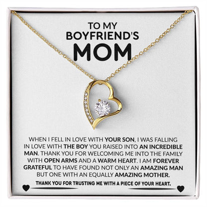 To My Boyfriend's Mom - Thank You For Trusting Me - Forever Love Necklace - Personalize Memories