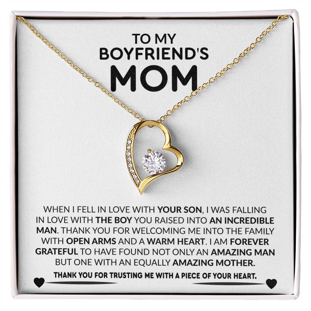 To My Boyfriend's Mom - Thank You For Trusting Me - Forever Love Necklace - Personalize Memories