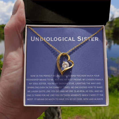 Unbiological Sister Necklace - Gift for Bonus Sister - Forever Love Necklace - Personalize Memories