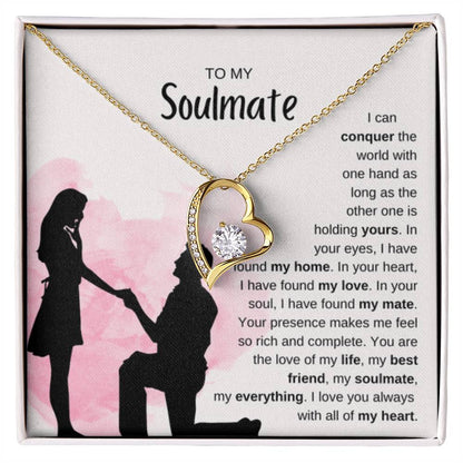 To My Soulmate Necklace - Romantic Jewelry Gift for Her for Christmas & Special Dates - Forever Love Necklace - Personalize Memories