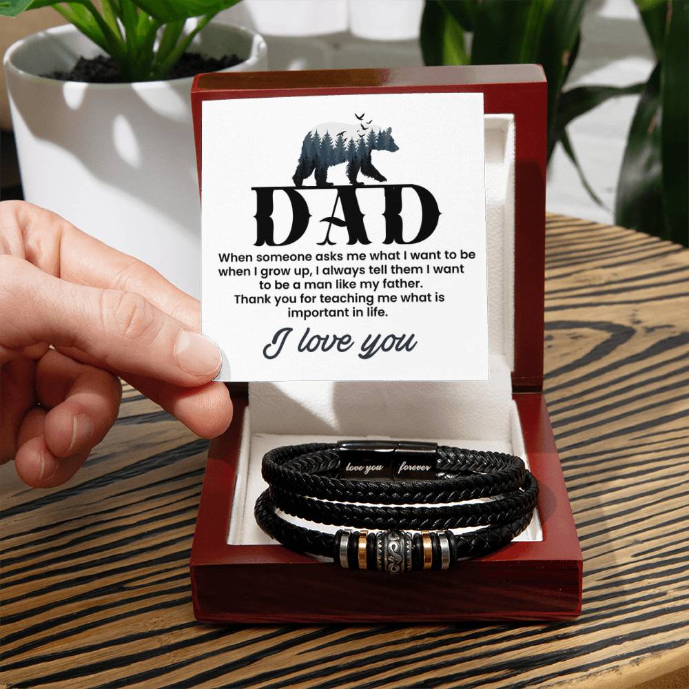 Bracelet Gift for Dad from Child's - Love You Forever Bracelet - Personalize Memories
