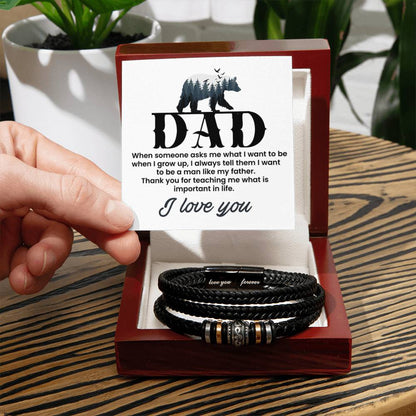 Bracelet Gift for Dad from Child's - Love You Forever Bracelet - Personalize Memories