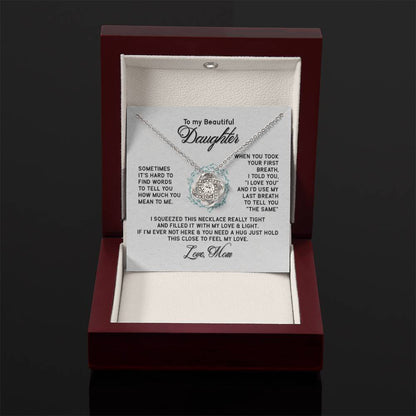 To My Daughter Necklace – Daughter’s Jewelry Gift by Mom – Love Knot Necklace - Personalize Memories