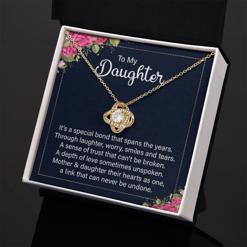 To My Daughter Necklace – Birthday, Graduation Keepsake for Daughter – Love Knot Necklace - Personalize Memories