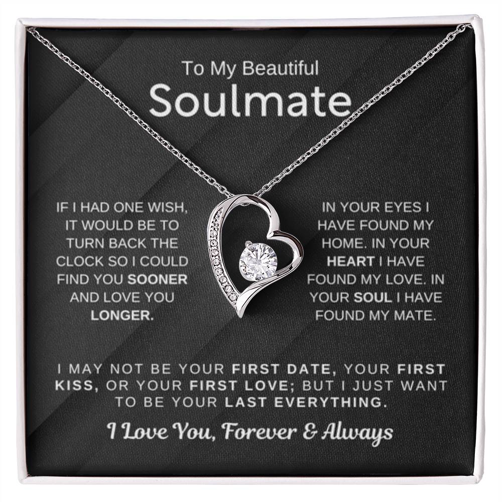To My Beautiful Soulmate Necklace - Romantic Necklace for Surprising The Soulmate in Your Life - Forever Love Necklace - Personalize Memories