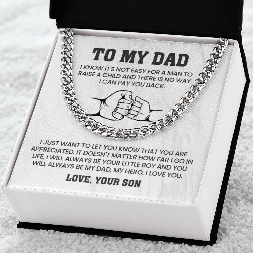 To My Dad Gift from Son - Cuban Link Chain - Personalize Memories