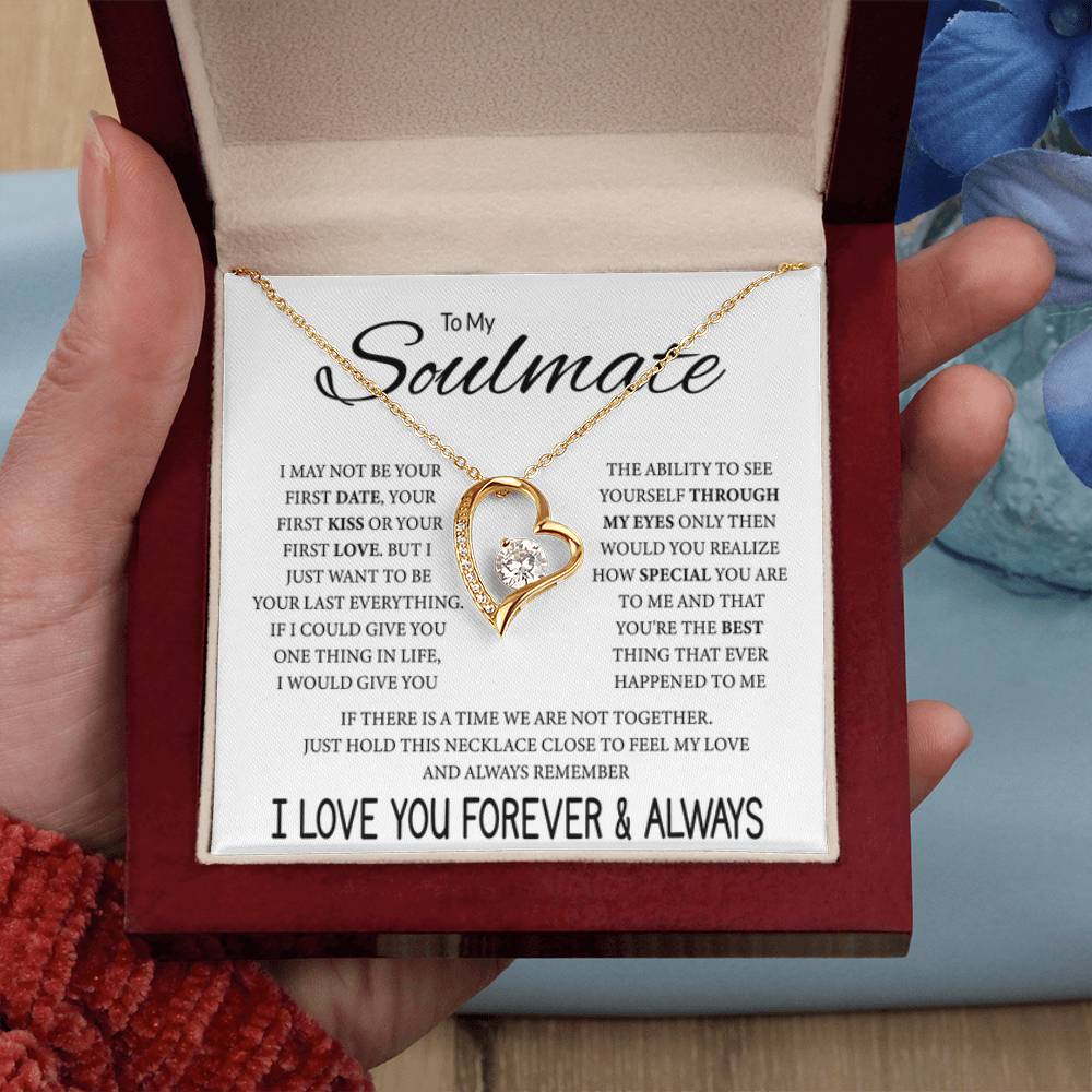 To My Soulmate Necklace - Unique Soulmate Gift for Her for Birthdays & Surprise Moments - Forever Love Necklace - Personalize Memories