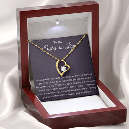To My Sister In Law - Thank You for Accepting Me - Forever Love Necklace - Personalize Memories