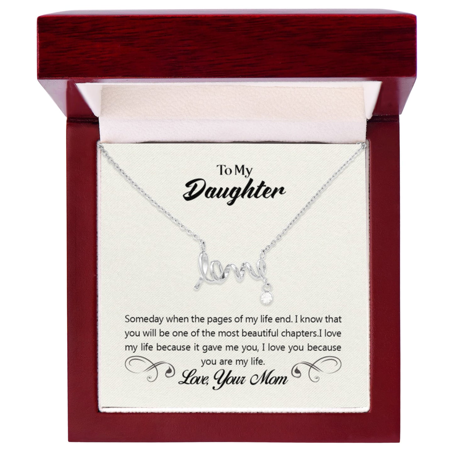 To My Daughter Necklace – Gift for Daughter from Mom – Scripted Love Necklace - Personalize Memories