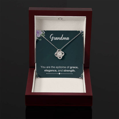 Grandma Necklace from Grandkids Grandma - Love Knot Necklace - Personalize Memories