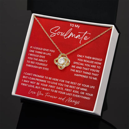 To My Soulmate - Love You Forever And Always - Love Knot Necklace - Personalize Memories