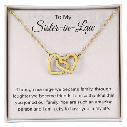 To My Sister In Law - Interlocking Hearts Necklace - Sister In Law Gift - Personalize Memories