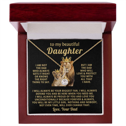 To My Daughter Necklace - Sentimental Birthday Gift from Dad, Meaningful Jewelry for Milestones & Holidays - Alluring Beauty Necklace - Personalize Memories