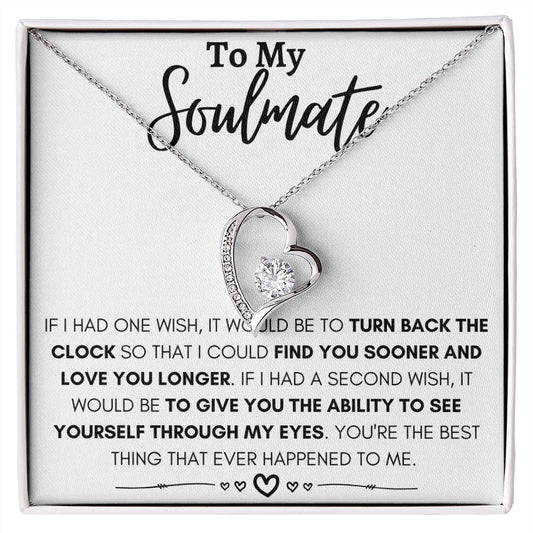 To My Soulmate - I Could Find You Sooner and Love You Longer - Forever Love Necklace Gift for Her - Personalize Memories