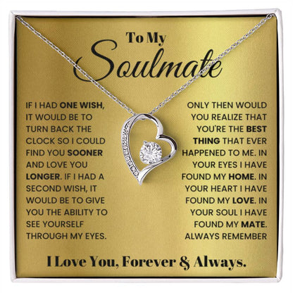 To My Beautiful Soulmate Necklace - Soulmate Gift for Her for Holiday Celebrations & Romance - Forever Love Necklace - Personalize Memories