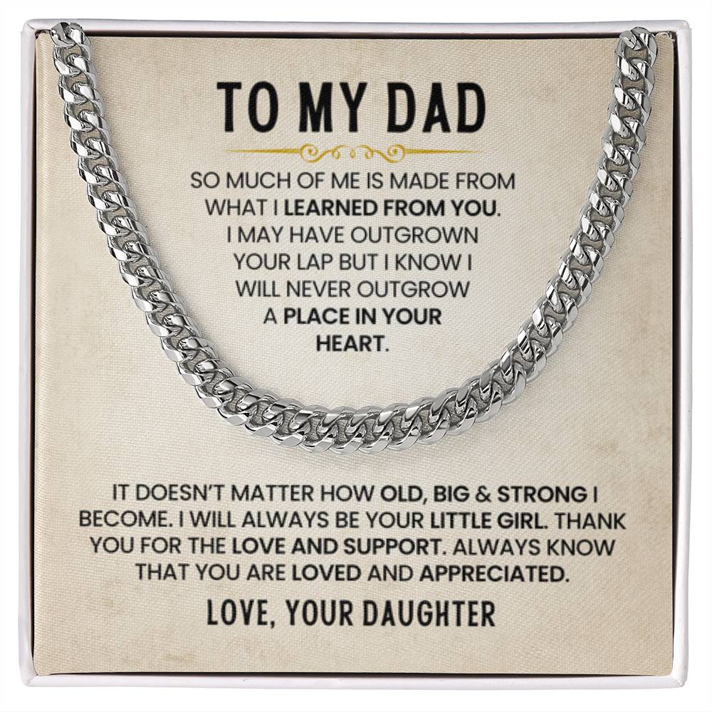 Gift for Dad from Daughter - Cuban Link Chain - Personalize Memories