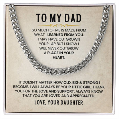 Gift for Dad from Daughter - Cuban Link Chain - Personalize Memories