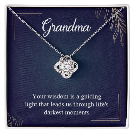 Gift for Grandma - Life's Darkest Moments Grandma - Love Knot Necklace