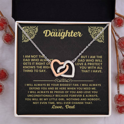 To My Beautiful Daughter - Whenever you feel overwhelmed - Interlocking Hearts Necklace from Dad - Personalize Memories