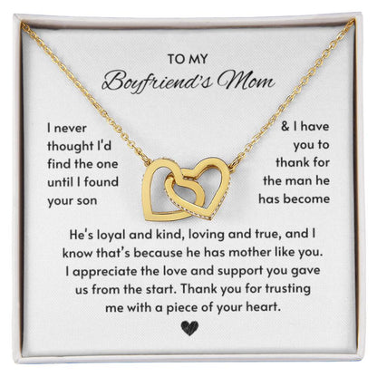 Heartfelt Gift for Boyfriend's Mom - I never thought I'd find the one until I found your son - Interlocking Hearts Necklace - Personalize Memories