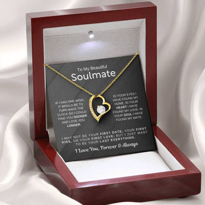 To My Beautiful Soulmate Necklace - Romantic Necklace for Surprising The Soulmate in Your Life - Forever Love Necklace - Personalize Memories