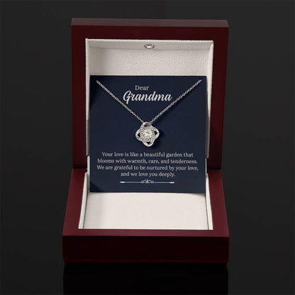 Dear Grandma - Your love is like a beautiful garden - Grandma Gift Grandma - Love Knot Necklace - Personalize Memories