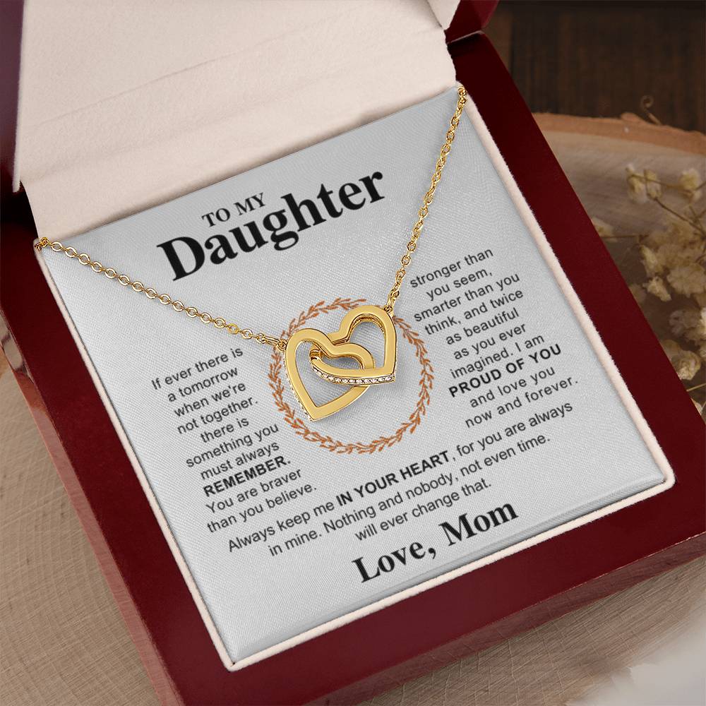 To My Daughter Necklace – Gift for Daughter from Mom – Interlocking Hearts Necklace - Personalize Memories