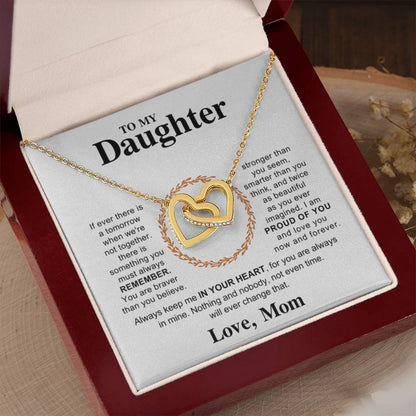 To My Daughter Necklace – Gift for Daughter from Mom – Interlocking Hearts Necklace - Personalize Memories