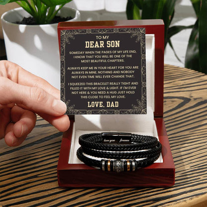 Gift for Son from Dad – Birthday, Graduation, Christmas Jewelry – Love You Forever Bracelet - Personalize Memories