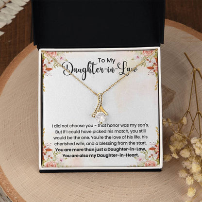 To My Beautiful Daughter In Law - Alluring Beauty Necklace - Gift for Bonus Daughter - Personalize Memories