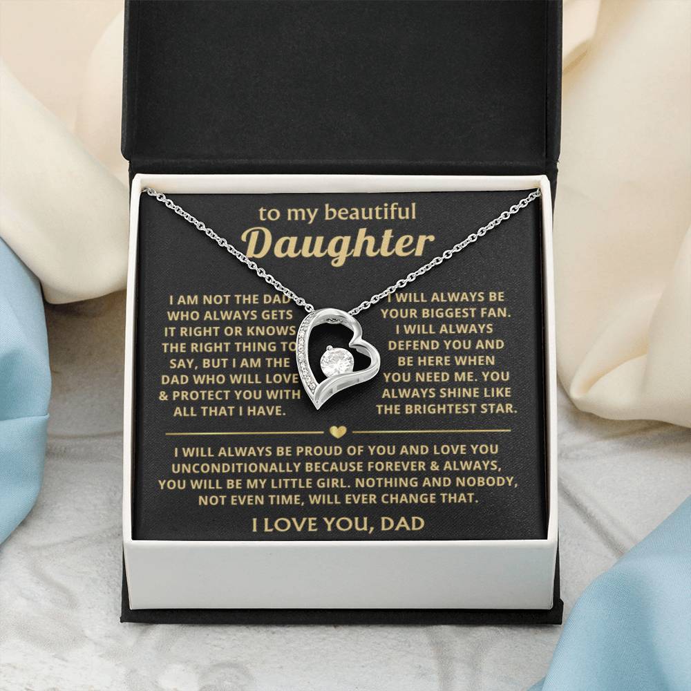 To My Daughter Necklace - I will always be proud of you - Daughter Present from Dad - Forever Love Necklace - Personalize Memories