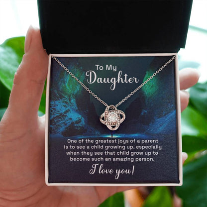 To My Daughter Necklace – Daughter Jewelry - Graduation, Birthday & Christmas – Love Knot Necklace - Personalize Memories
