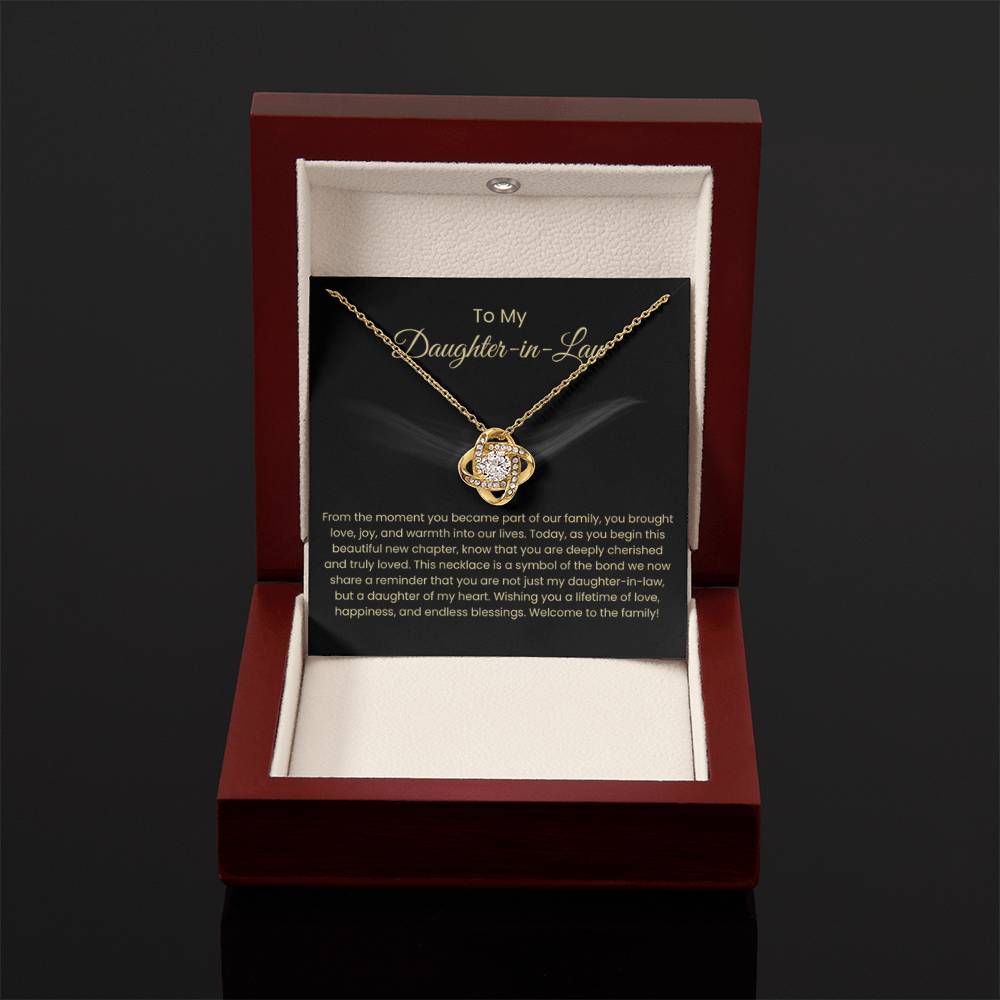 To My Daughter In Law - Love Knot Necklace - Gift for Daughter in Law - Personalize Memories