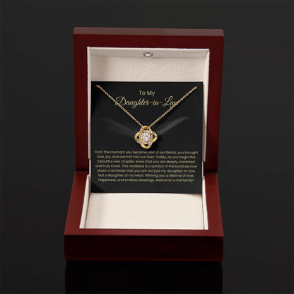 To My Daughter In Law - Love Knot Necklace - Gift for Daughter in Law - Personalize Memories