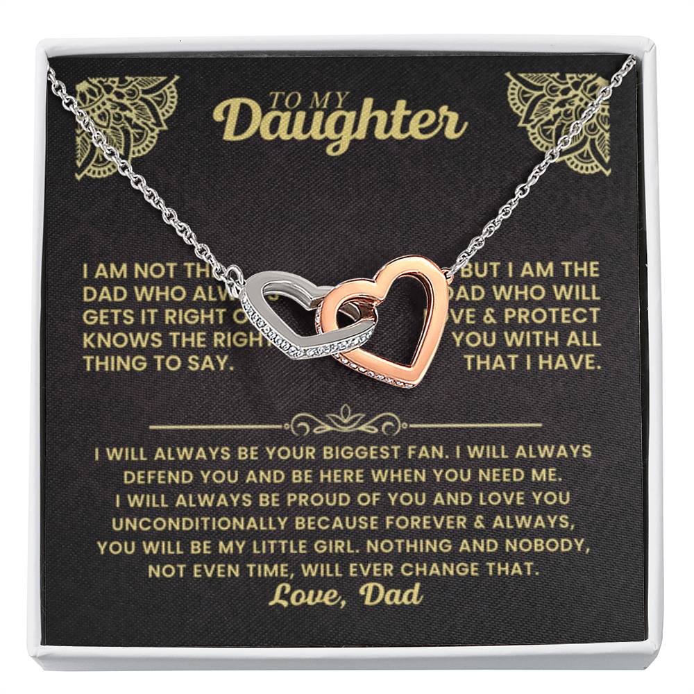 To My Beautiful Daughter - Whenever you feel overwhelmed - Interlocking Hearts Necklace from Dad - Personalize Memories