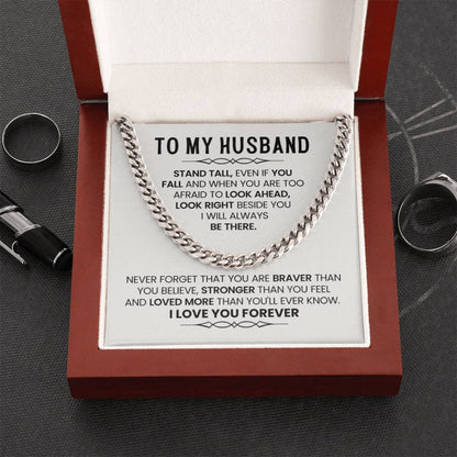 Cuban Link Chain for Husband from Wife – Anniversary, Birthday & Valentine’s Day Gift - Personalize Memories