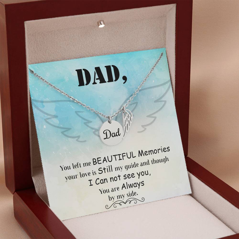 Angel Wing Dad Necklace Gift from Heaven - Remembrance Necklace for Dad - Loss of Dad Gift