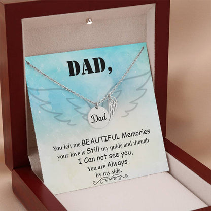 Angel Wing Dad Necklace Gift from Heaven - Remembrance Necklace for Dad - Loss of Dad Gift