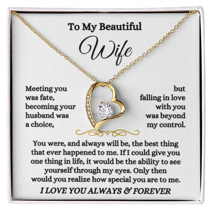 To My Wife Necklace - Touching Romantic Gift for Wife from Husband for Christmas, Anniversary & Valentine’s Day - Forever Love Necklace - Personalize Memories