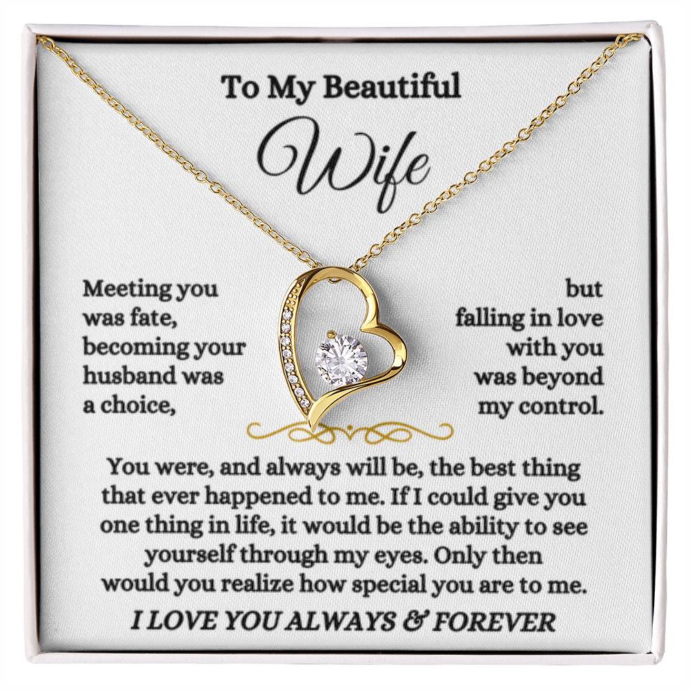 To My Wife Necklace - Touching Romantic Gift for Wife from Husband for Christmas, Anniversary & Valentine’s Day - Forever Love Necklace - Personalize Memories