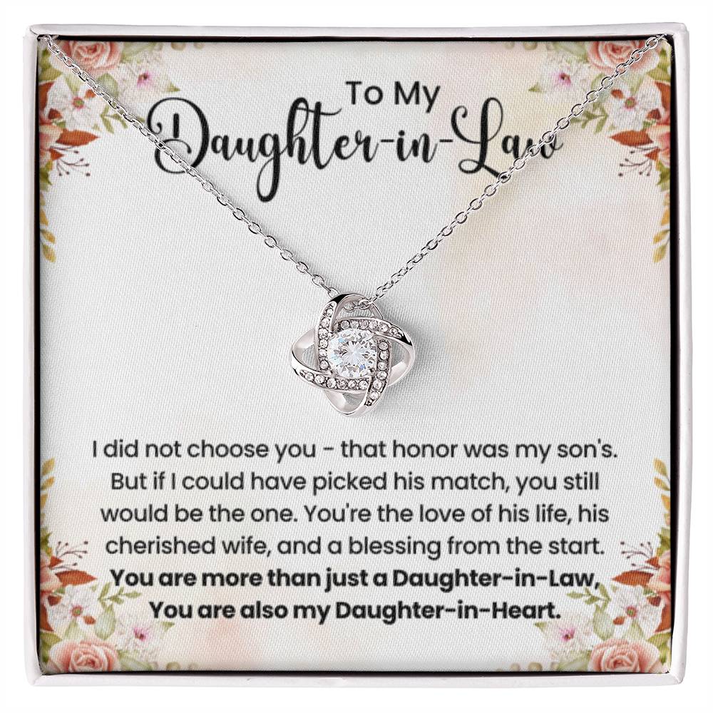 To My Beautiful Daughter In Law - Love Knot Necklace - Gift for Bonus Daughter - Personalize Memories