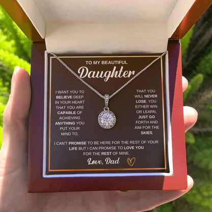 To My Daughter Necklace - Emotional Jewelry from Dad to Celebrate Love Every Day & Always - Eternal Hope Necklace - Personalize Memories
