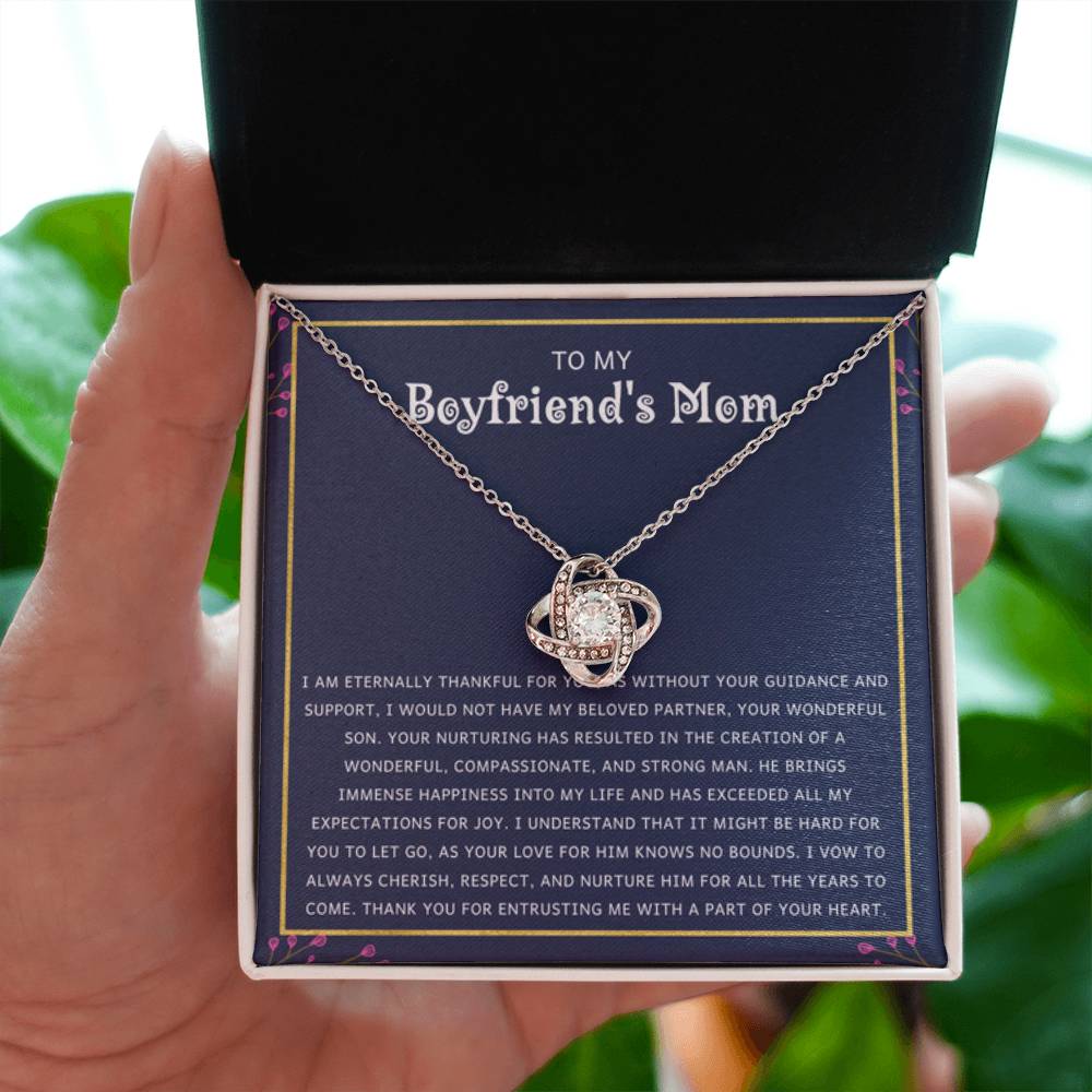 To My Boyfriend's Mom Gift - Your Wonderful Son - Love Knot Necklace - Personalize Memories
