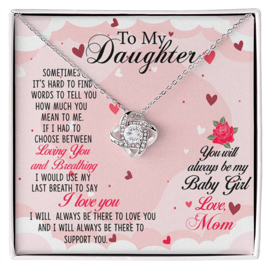 To My Daughter Necklace – Gift for Daughter from Mom – Love Knot Necklace - Personalize Memories