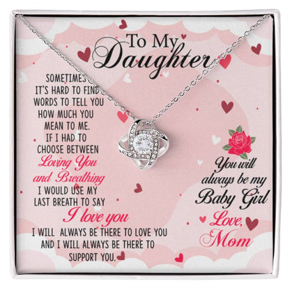 To My Daughter Necklace – Gift for Daughter from Mom – Love Knot Necklace - Personalize Memories