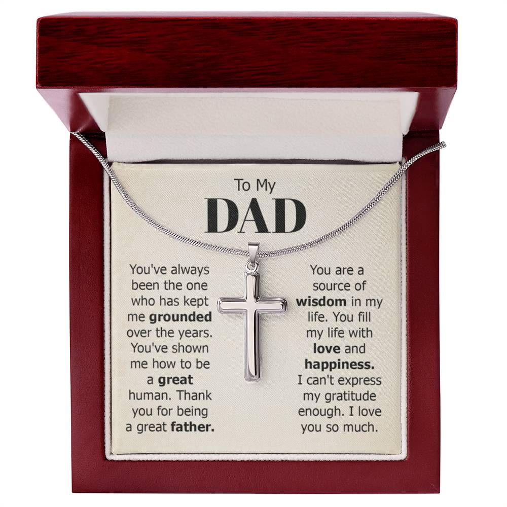 To My Dad Necklace - You've always been the one - Gift for Dad - Artisan Cross Necklace - Personalize Memories