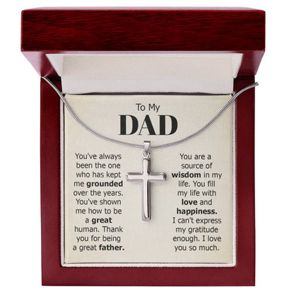 To My Dad Necklace - You've always been the one - Gift for Dad - Artisan Cross Necklace - Personalize Memories