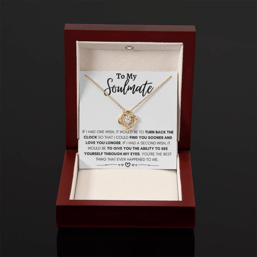 To My Soulmate Necklace - Soulmate Jewelry for Valentine’s Day & Gifts for Her - Love Knot Necklace - Personalize Memories
