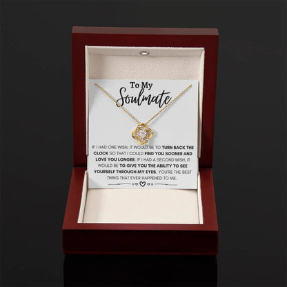 To My Soulmate Necklace - Soulmate Jewelry for Valentine’s Day & Gifts for Her - Love Knot Necklace - Personalize Memories