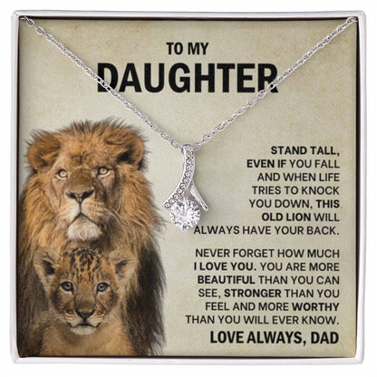 To My Daughter Necklace from Dad – Stand Tall – Alluring Beauty Necklace - Personalize Memories
